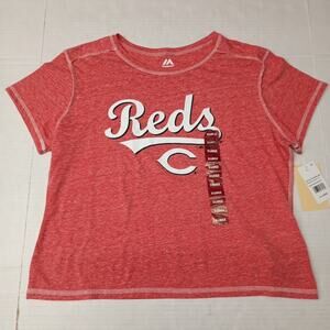 Cincinnati Reds Baseball Majestic Top T-Shirt Women's XL Red